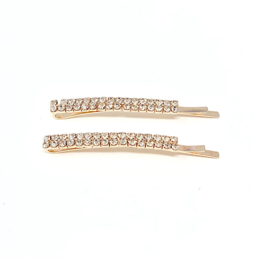 Crystal Slim Pin Gold 2pk