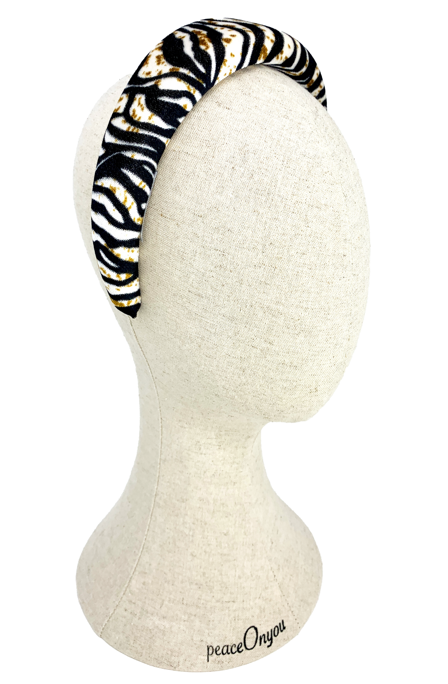 Padded velvet headband in tiger pattern