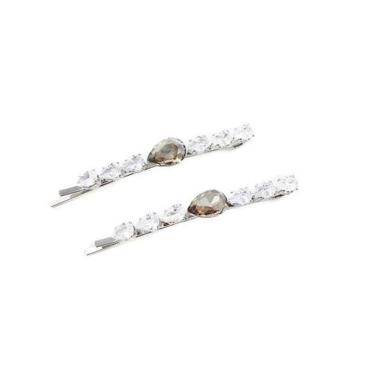 Pear Center Hair Pin 2-pack Smoke