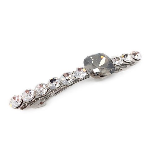 Queen Asscher Row Hair Clip Silver & Black