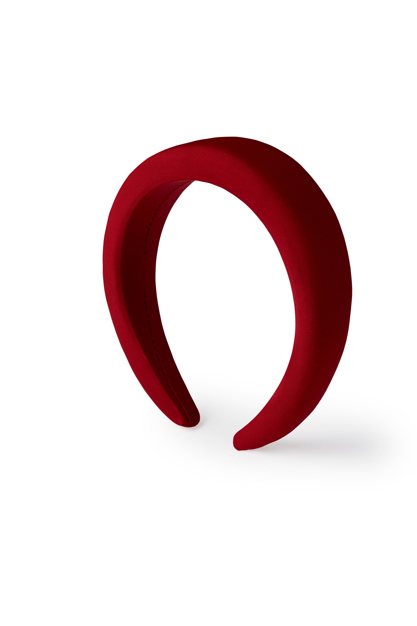 Padded hairband in red velvet color