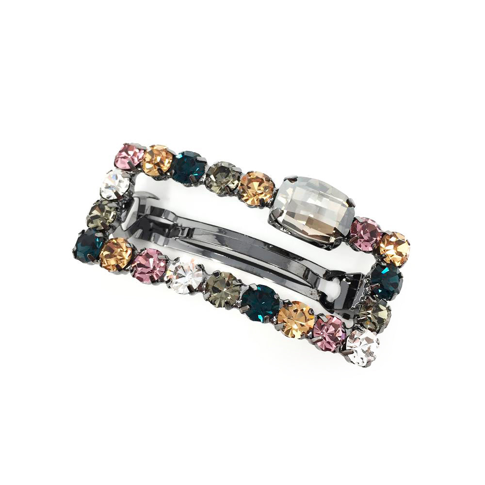 Starring Cushion Crystal Hair Clip, Black Multi