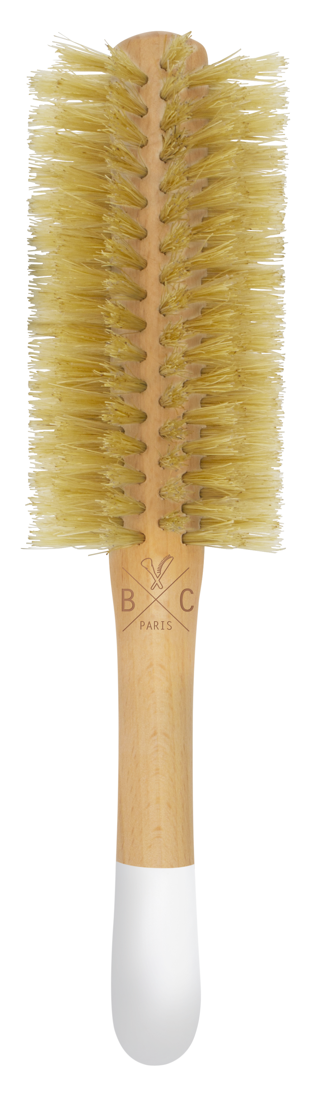 Wooden round brush - boar and nylon bristles