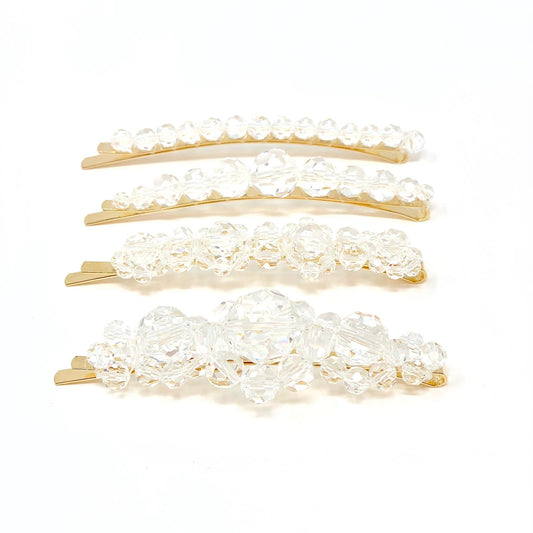 Clear Pearl Hair Pin 4pk