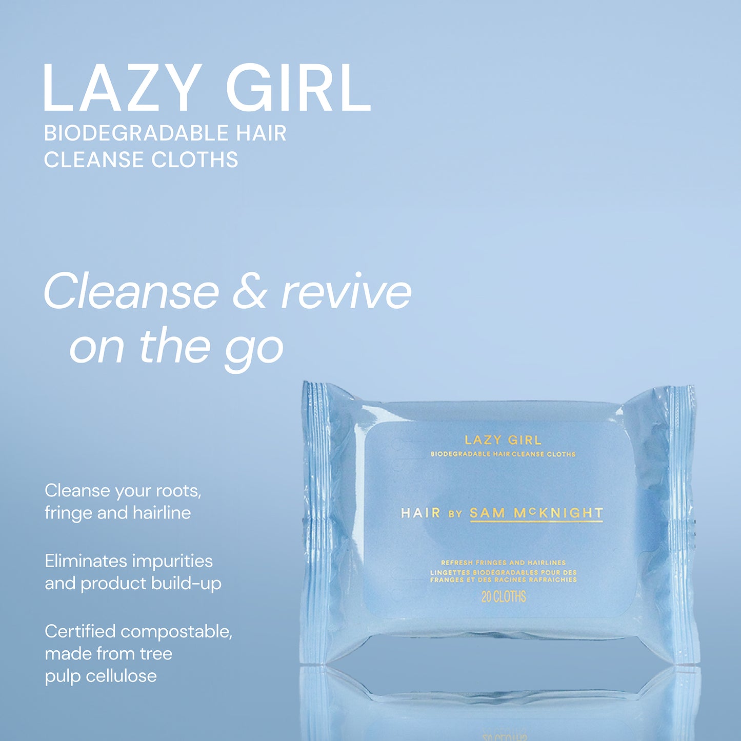 Lazy Girl Biodegradable Hair Cleanse Cloths