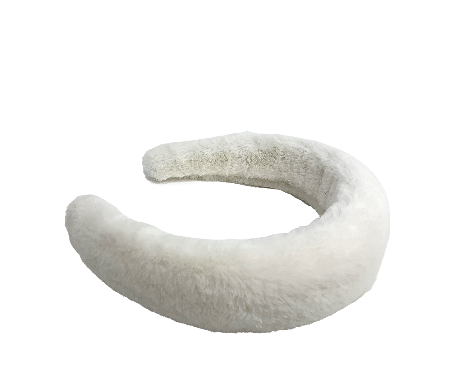 padded fluffy furry headband in white color