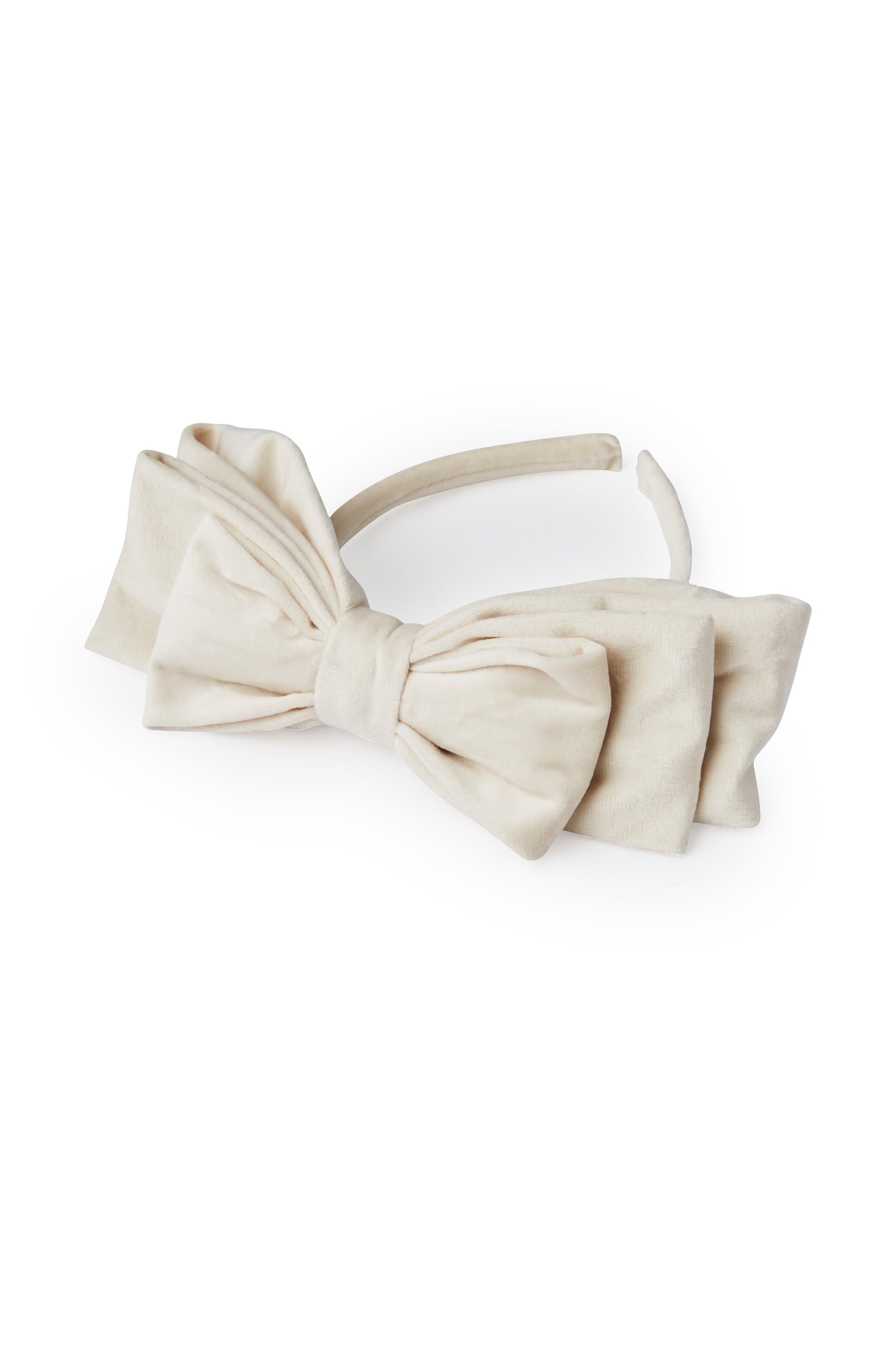 Headband with a big bow in white color