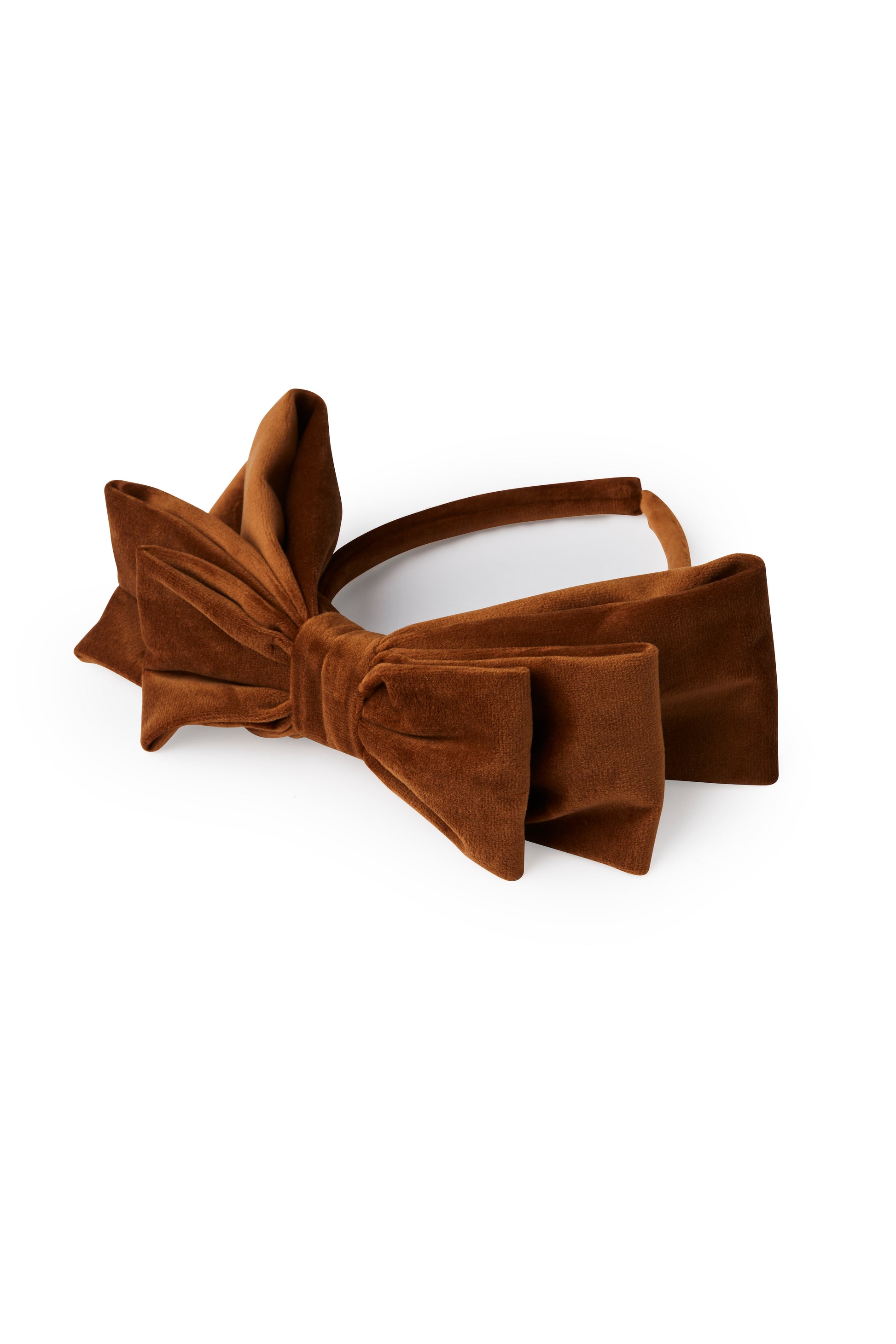 Headband with a big bow in brown color