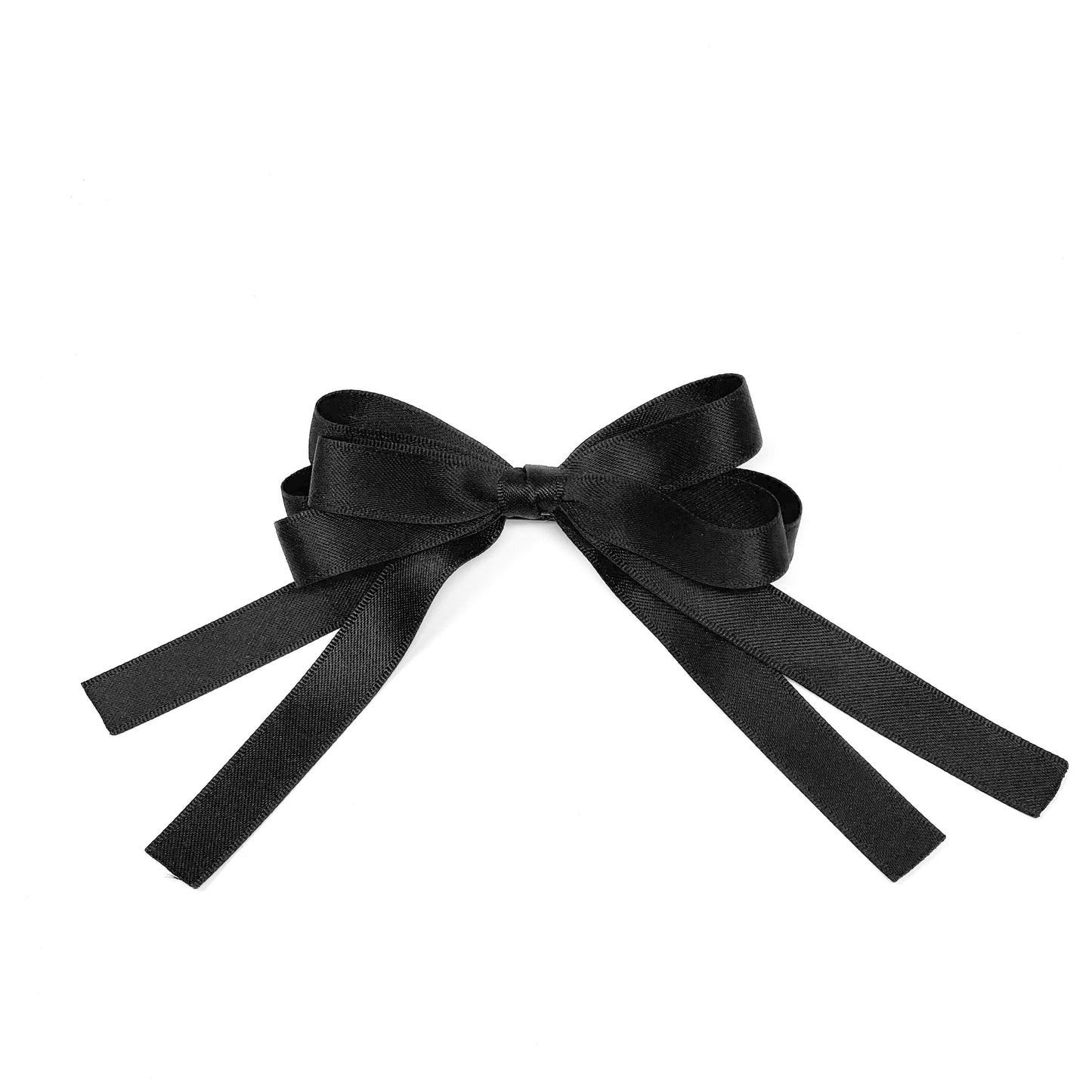 Hair clip with a satin bow in black